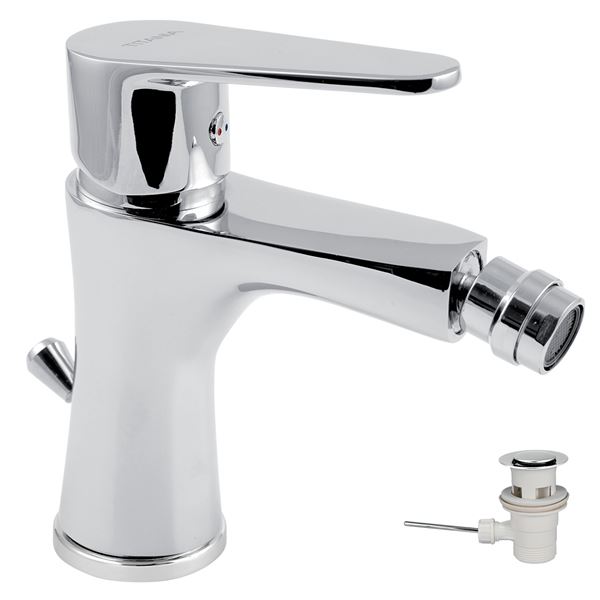 Bidetová baterie Titania Fresh, chrom, stojánková, s výpustí, Novaservis 96011,0