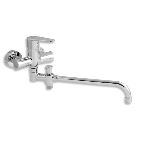 Umyvadlová paneláková baterie Titania Fresh 100 mm, chrom, nástěnná, bez příslušenství, Novaservis 96037/1,0