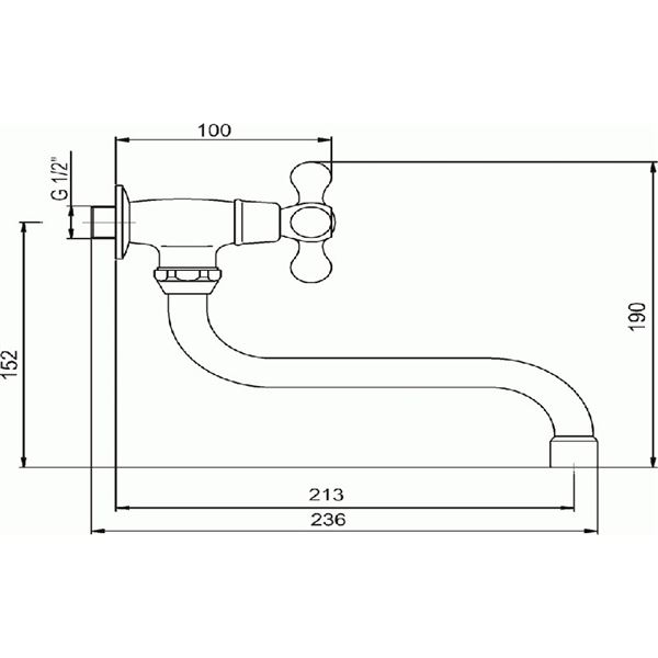 Umyvadlová baterie Titania Retro II, chrom, nástěnná, Novaservis 99107,0