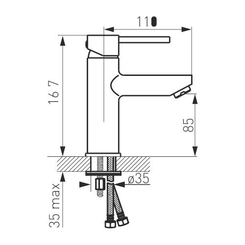 Dřezová baterie Titania Iris, chrom, stojánková, Novaservis BFI2