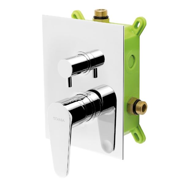 Vanová baterie Titania Smart, chrom, podomítková, bez příslušenství, Novaservis BOX98051R,0