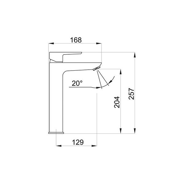Umyvadlová baterie Metalia 58, chrom, stojánková, bez výpustě, Novaservis 58501/1,0