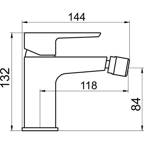 Bidetová baterie Metalia 58, chrom, stojánková, s výpustí, Novaservis 58011,0