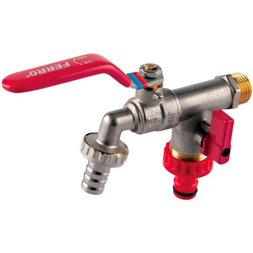 Zahradní kulový kohout M 1/2", 2 vývody, páka, Novaservis KCD1