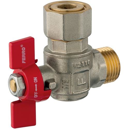 Kulový kohout MF 1/2", rohový, motýl, voda, Novaservis KFM1SGK