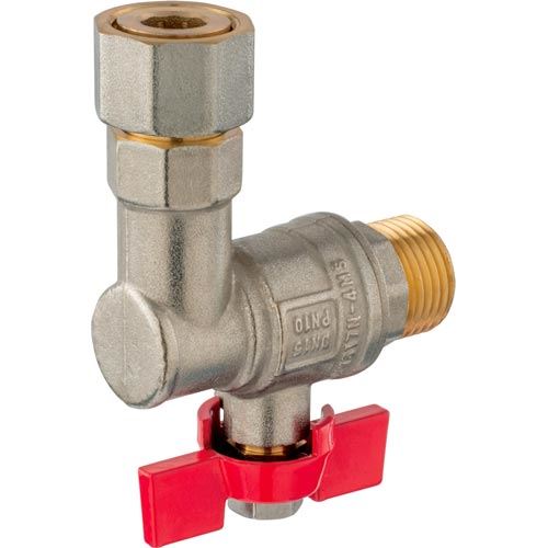 Kulový kohout MF 1/2", rohový prodloužený, motýl, voda, Novaservis KFM1SGPK