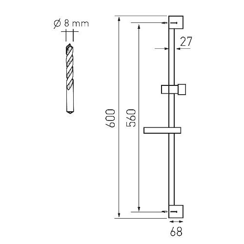 Sprchová sada KIT, 60 cm, sprcha 5S, chrom, Novaservis, KIT866,0