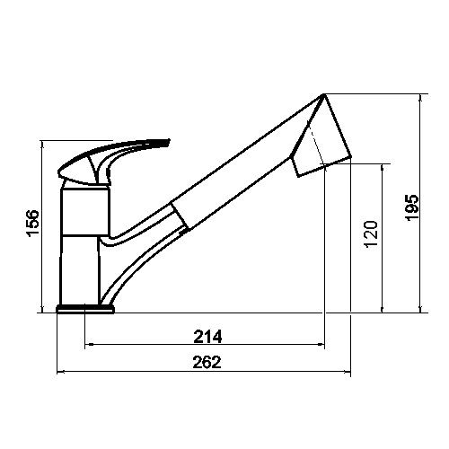 Dřezová baterie Metalia 57, granit/černý, stojánková, Novaservis 57081,GRB