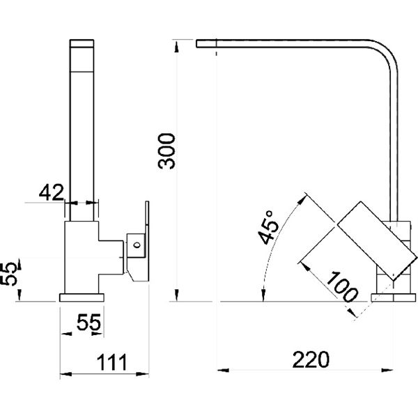Dřezová baterie Nobless Edge, granit/černý, stojánková, Novaservis 36713,GRB