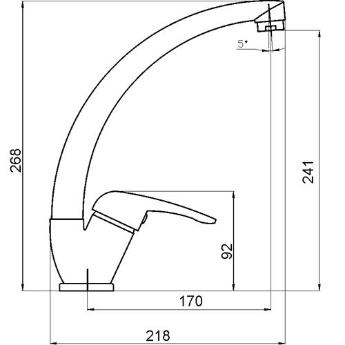 Dřezová baterie Titania Hit, chrom, stojánková, Novaservis 95514,0