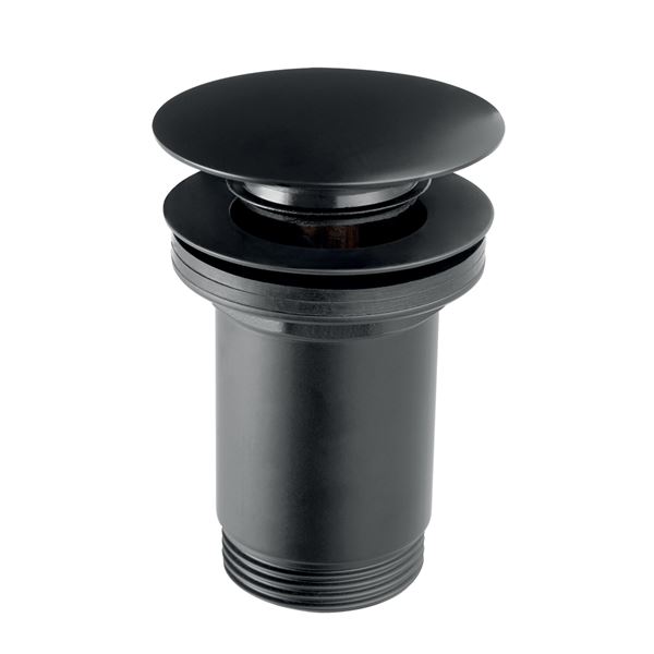 Umyvadlová výpusť 5/4", černá, click-clack, velká zátka, Novaservis S285B-BL-B