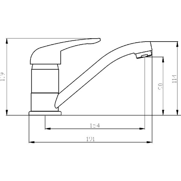 Umyvadlová/Dřezová baterie Titania Hit, chrom, stojánková, bez výpusti, Novaservis 95596,0