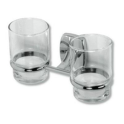 Držák kartáčků a pasty dvojitý Orfeus, sklo/chrom, Novaservis, 6957,0