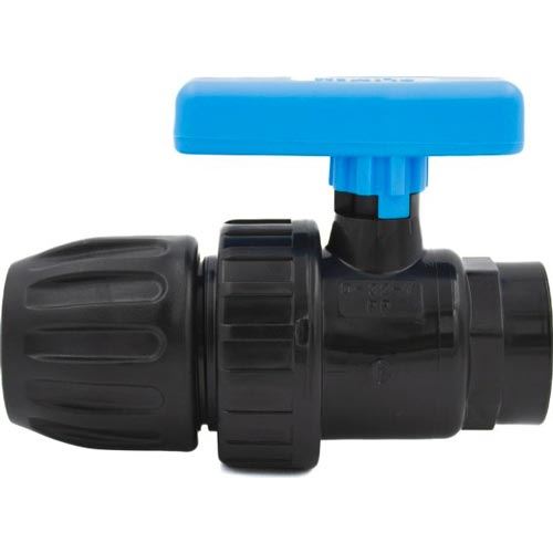 Plastový svěrný kulový kohout PP-S d 25 x 1", s vnitřním závitem
