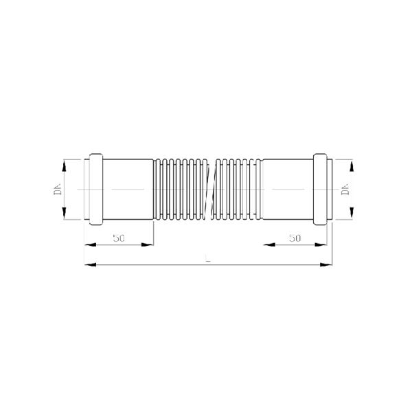 Flexi HT připojení sifonu DN 50 × 250, Plast Brno CF55250