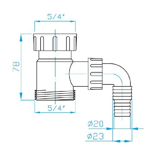 Mezikus 5/4" s přípojkou, Plast Brno EMMP550