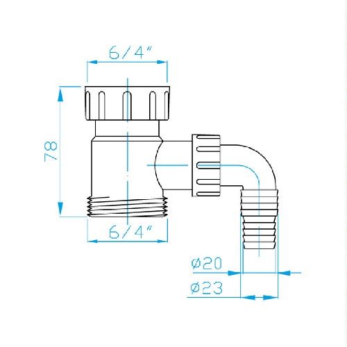Mezikus 6/4" s přípojkou, Plast Brno EMMP660
