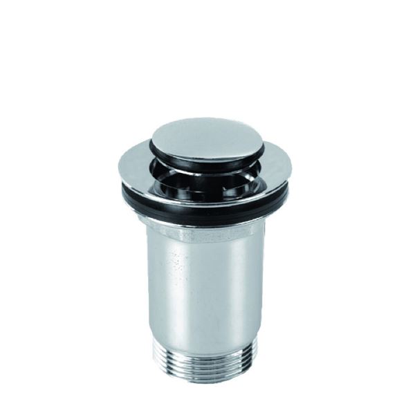 Umyvadlová výpusť 5/4", chrom, click-clack, malá zátka, Plast Brno
