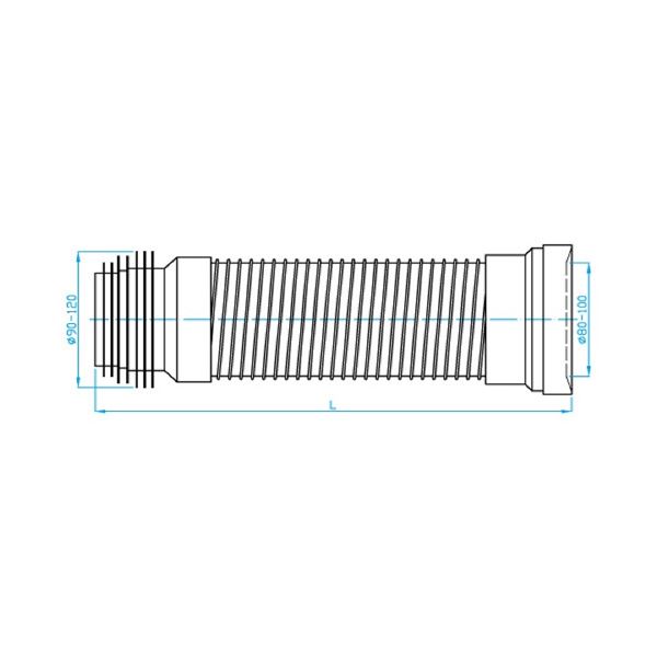 Flexi připojení k WC A970 250 - 400 mm, PlastBrno IL25000