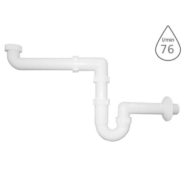 Dřezový sifon bez výpusti G 6/4", odpad 40 mm, Plast Brno EM46440