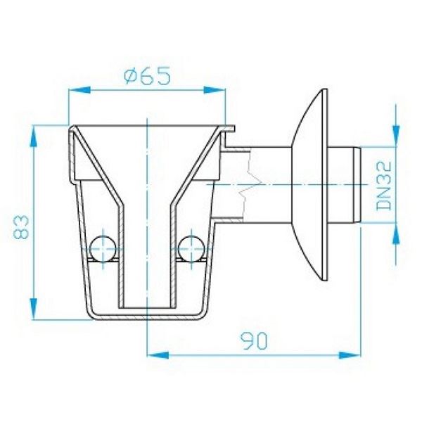 Sifon pro odkapávací kondenzát, odpad 32 mm, bílý, Plast Brno EK1P000