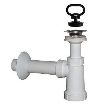 Umyvadlový sifon s výpustí 64 mm, odpad 40 mm, Plast Brno EU0N342