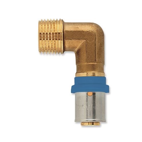 Lisovací koleno 90° Radopress d 20 × 3/4", vnější závit, Pipelife 1533000168