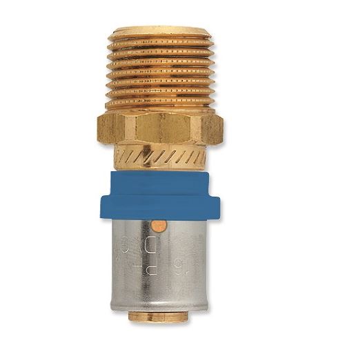 Lisovací přechodka Radopress d 20 × 3/4", vnější závit, Pipelife 1533000128