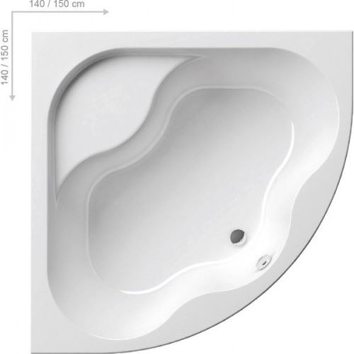 Rohová vana GENTIANA 150x140 cm, bílá, Ravak CG01000000