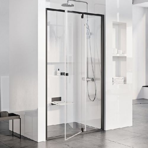 Sprchové dveře Pivot PDOP2 1200 mm, sklo transparent, profil černý, Ravak, 03GG0300Z1