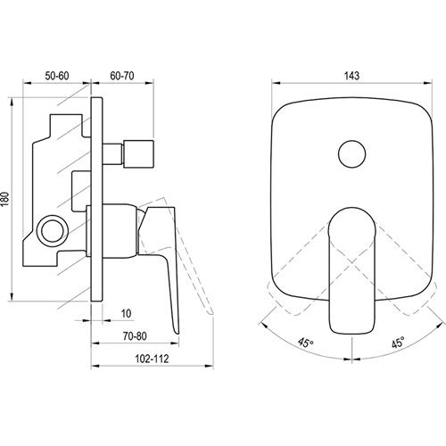 Vanová baterie Classic, chrom, podomítková, s příslušenstvím, CL 061.00, Ravak X070086