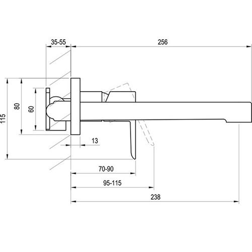 Umyvadlová baterie Puri, chrom, podomítková, PU 019.00, Ravak X070146
