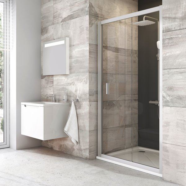 Sprchové dveře Blix BLDP2 1100 mm, sklo transparent, profil satin, Ravak, 0PVD0U00Z1