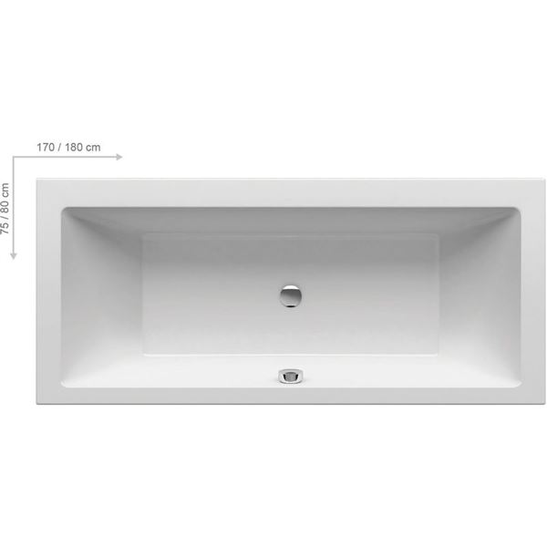 Obdélníková vana FORMY 01 180x80 cm, bílá, Ravak C881000000