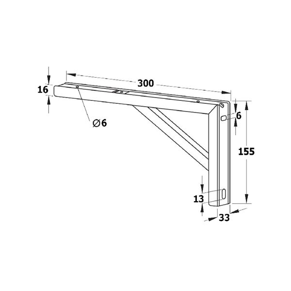Konzole podpěrná 305 × 160 × 32 mm, 1 ks, Sapho 30386