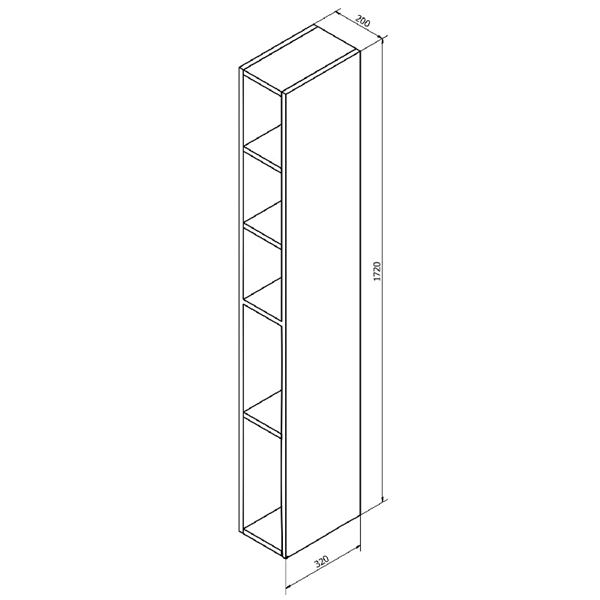 Skříňka policová Espace, 20 × 172 × 32 cm, bílá, Sapho ESC100-3030