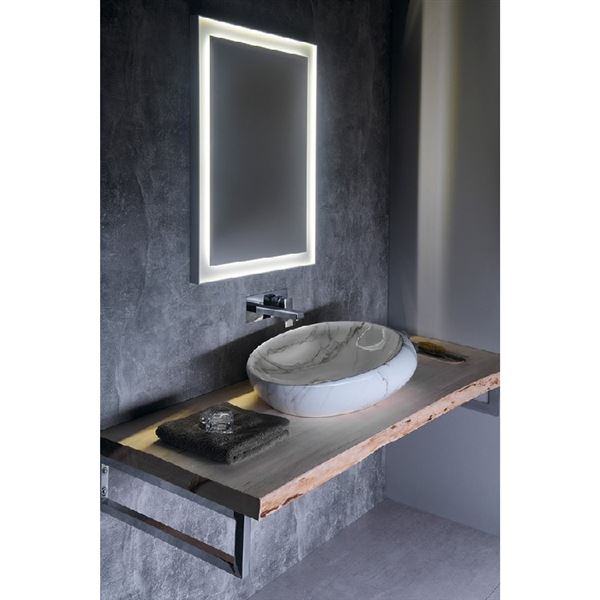 Umyvadlo na desku Dalma 68 × 44 × 16,5 cm, bez otvoru, bílé, na desku, bez přepadu, Sapho MM317