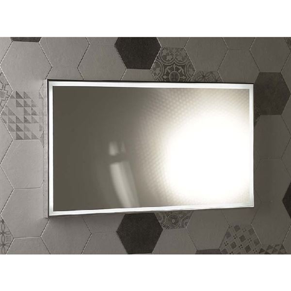 Zrcadlo LUMINAR LED podsvícené v rámu 1200 x 550 mm, chrom, Sapho, NL560