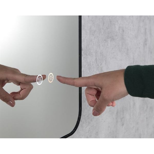 Sharon LED zrcadlo 600 × 800, senzor, fólie anti-fog,černá/mat, Sapho SN060