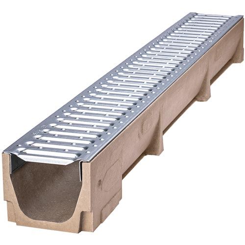 Odvodňovací žlab Self 100, H 100, 1 m, A15,  pozinkovaný rošt, Stora-Drain SE10101100SN