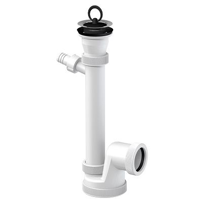 Dřezový sifon T-735 s výpustí 70 mm, odpad 40/50 mm, s přípojkou, Slovarm 621002