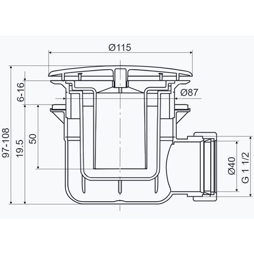 Vaničkový sifon P-1440P 90, odpad 40 mm, chrom, Slovarm 620924
