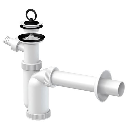 Umyvadlový sifon T-1016 s výpustí 63 mm, odpad 40 mm, s přípojkou, Slovarm 621359