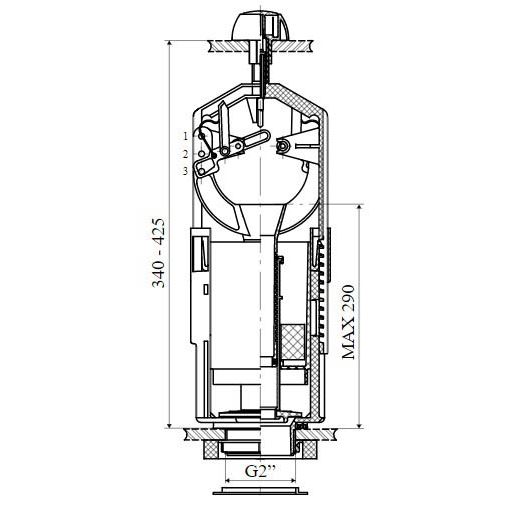 Vypouštěcí ventil TE-4534 B/I, univerzální, bílý, Slovarm
