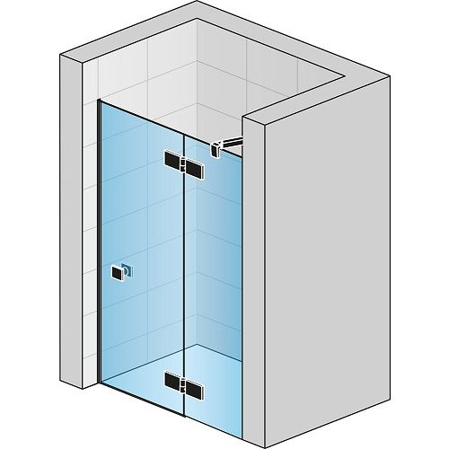 Sprchové dveře ANNEA Black AN13 P 1000 mm, sklo čiré, profil černý, pravé, SanSwiss AN13D10000607