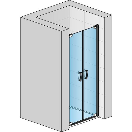 Sprchové dveře CADURA CA2C 900 mm, sklo čiré, profil aluchrom, SanSwiss CA2C0905007