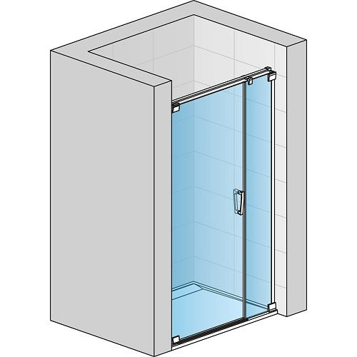 Sprchové dveře CADURA CA31C P 1400 mm, sklo čiré, profil černý, pravé, SanSwiss CA31CD1400607