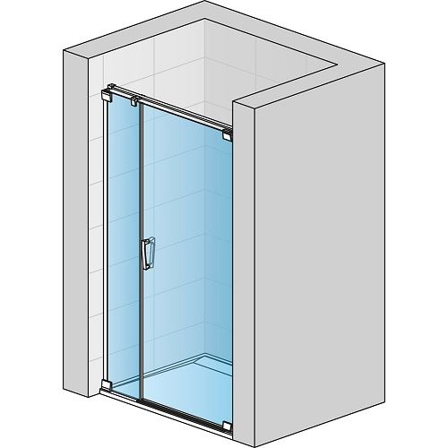 Sprchové dveře CADURA CA31C L 1200 mm, sklo čiré, profil černý, levé, SanSwiss CA31CG1200607