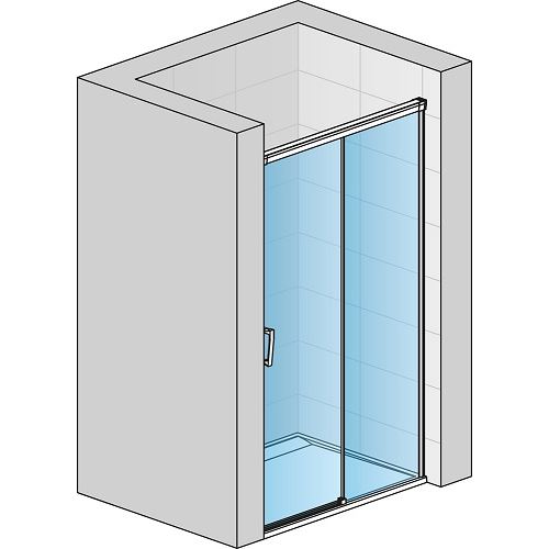 Sprchové dveře CADURA CAS2 P 1100 mm, sklo čiré, profil aluchrom, pravé, SanSwiss CAS2D1105007