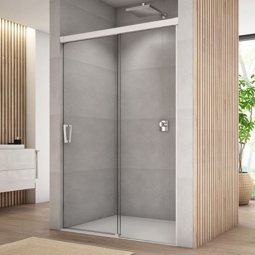 Sprchové dveře CADURA CAS2 P 1400 mm, sklo čiré, profil bílý mat, pravé, SanSwiss CAS2D1400907